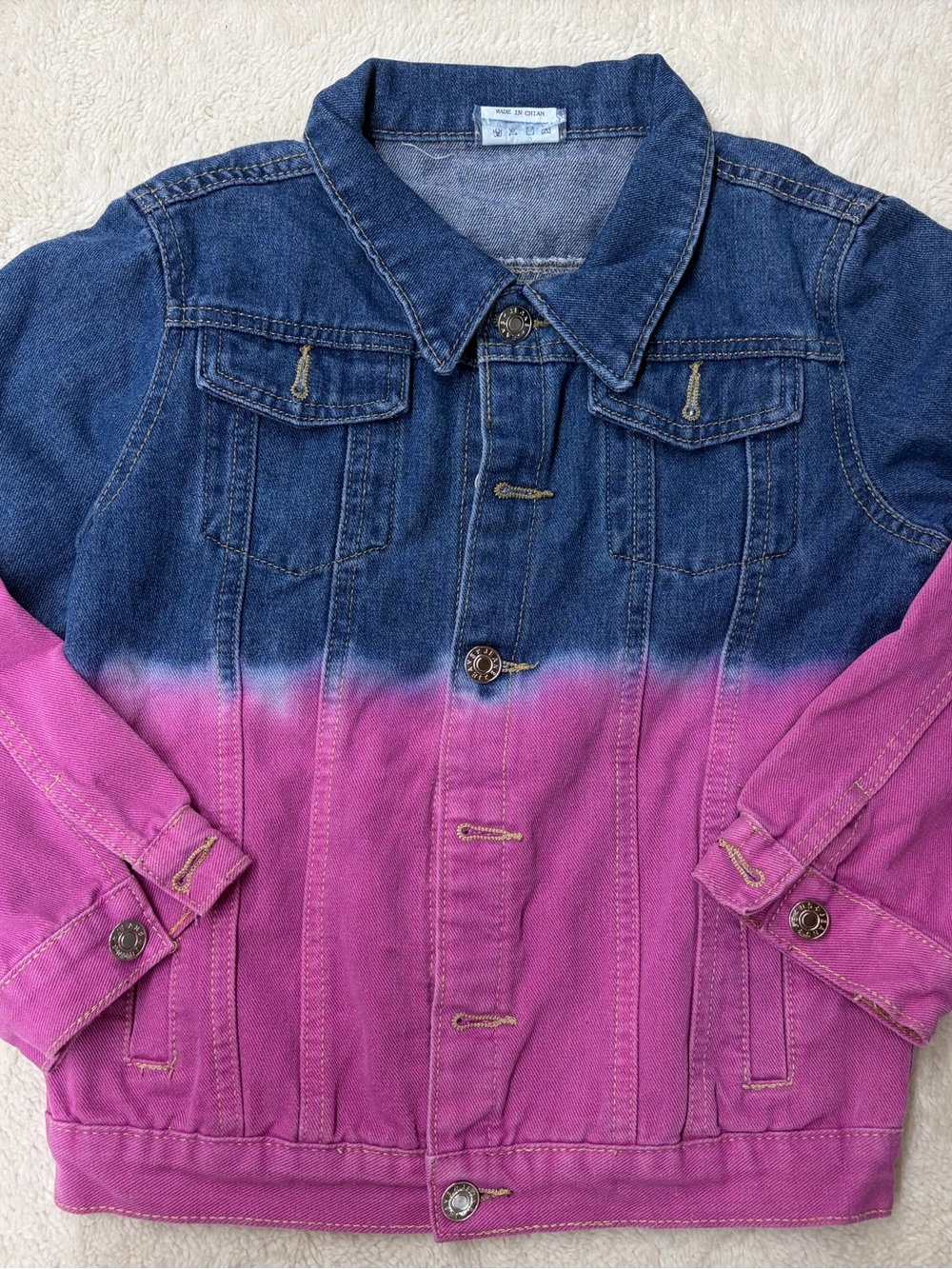Kids Ombre Denim Jacket - Pink & Blue